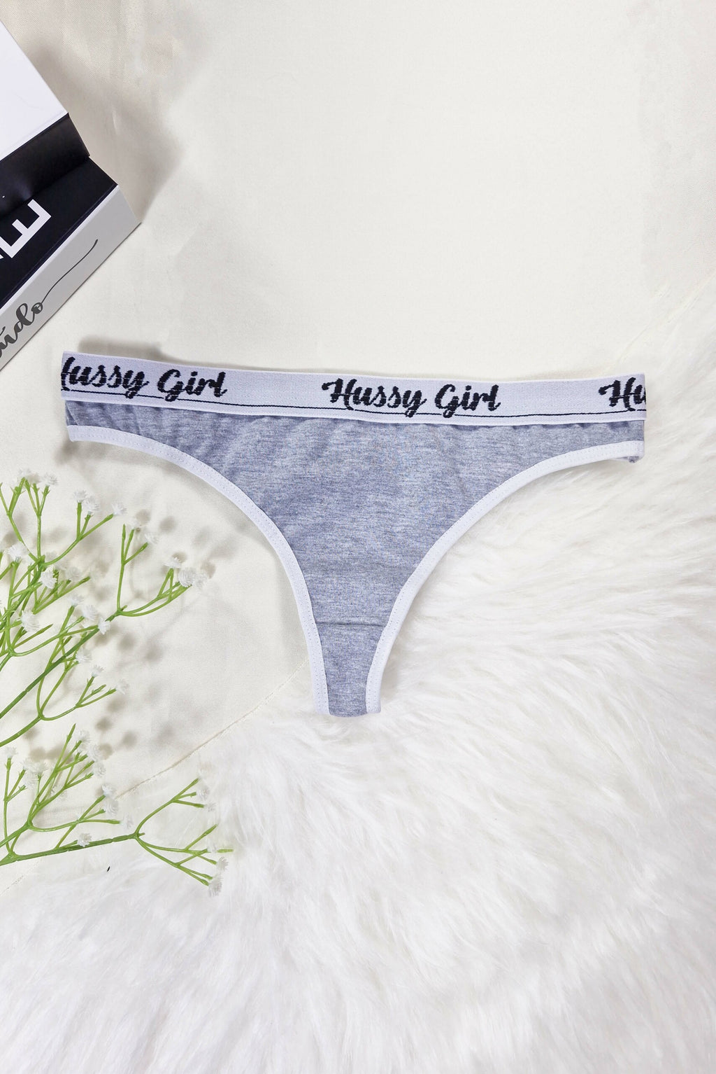 Cueca Feminina Fio Dental Mescla em Branco – Doce Malícia