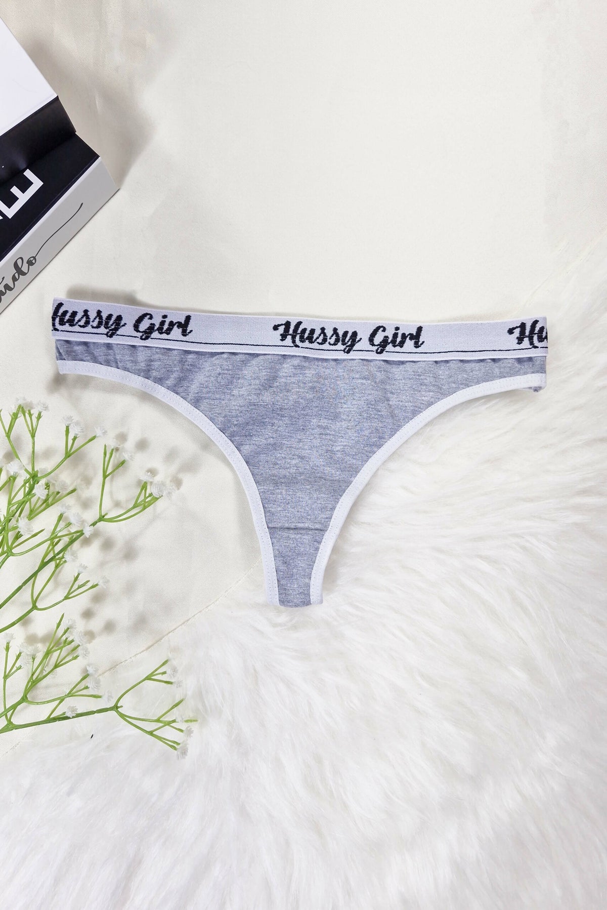 Cueca Feminina Fio Dental Mescla em Branco – Doce Malícia