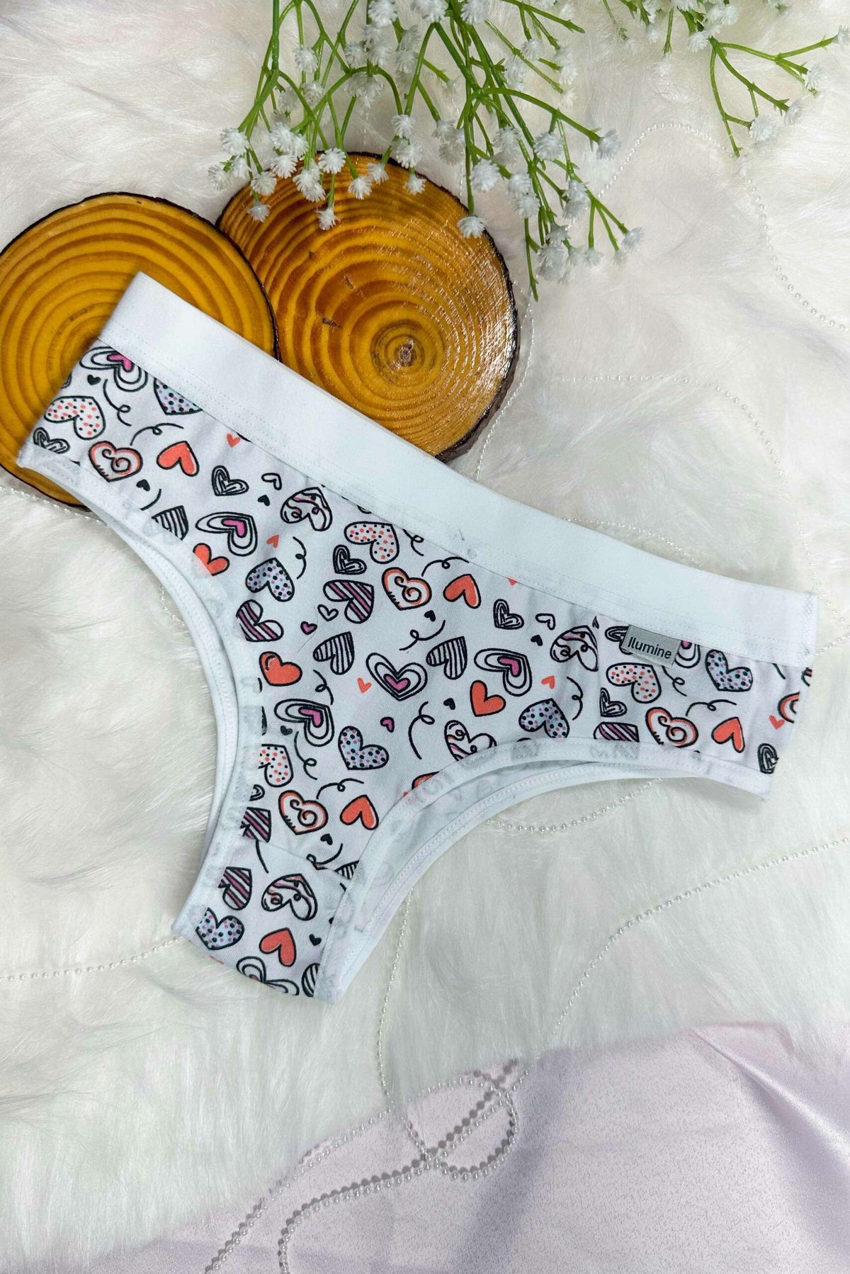 Calcinha em Algodão Estampado com em Branco – Doce Malícia