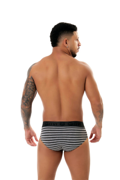 Cueca slip viscolycra listrada em azul – Doce Malícia