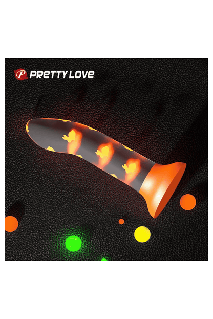 Dildo com Ventosa Magical Night em Laranja Neon – Doce Malícia