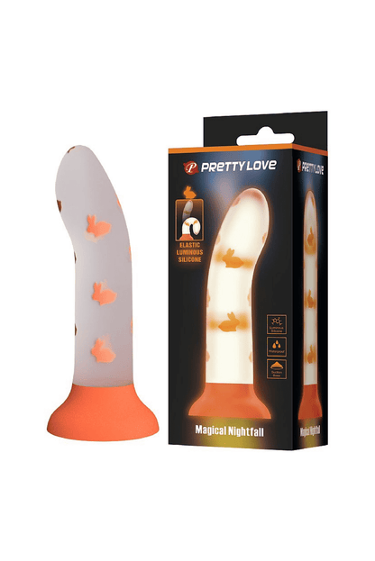 Dildo com Ventosa Magical Night em Laranja Neon – Doce Malícia