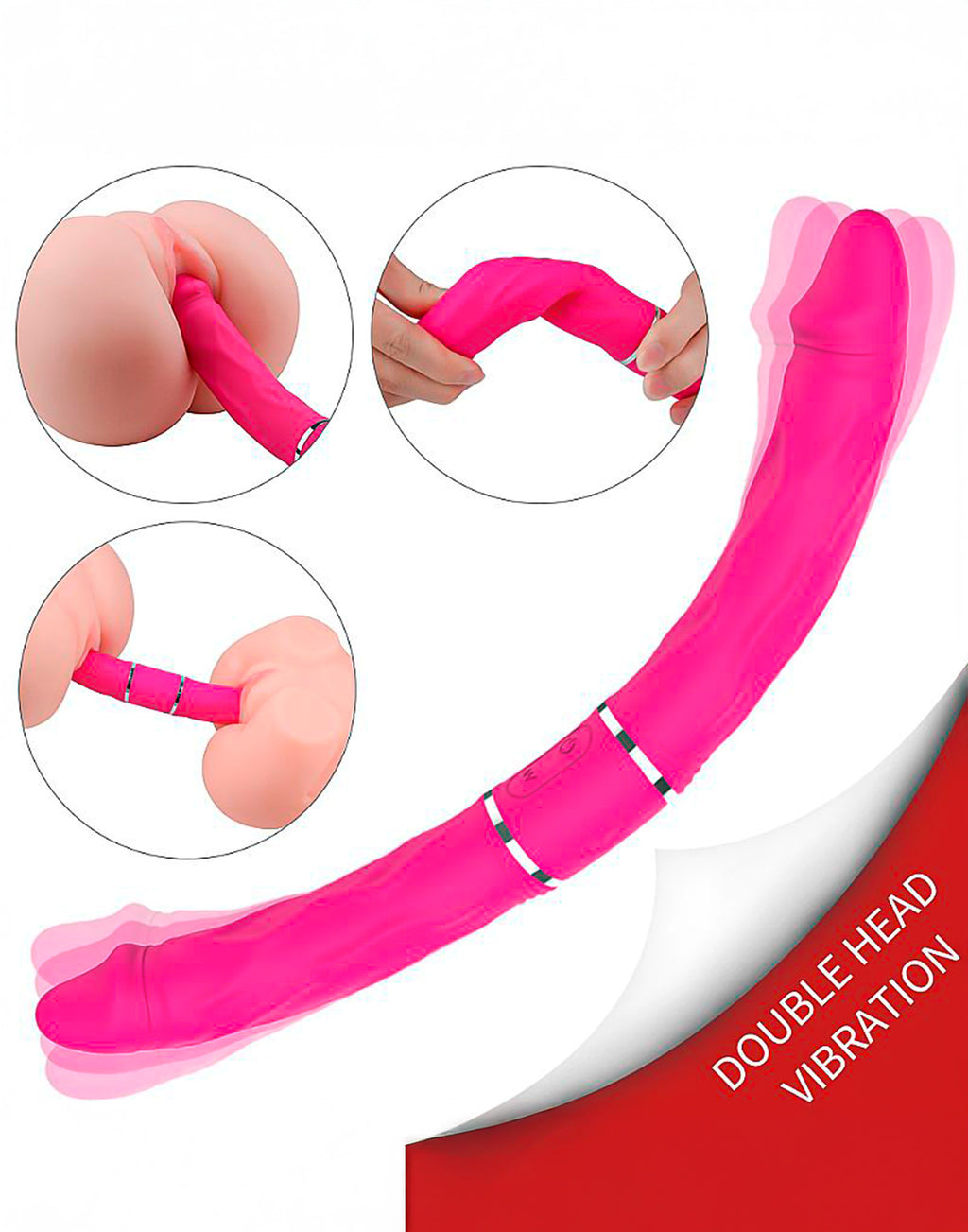 Pênis Duplo Dildo Cici S-Hande em rosa pink – Doce Malícia