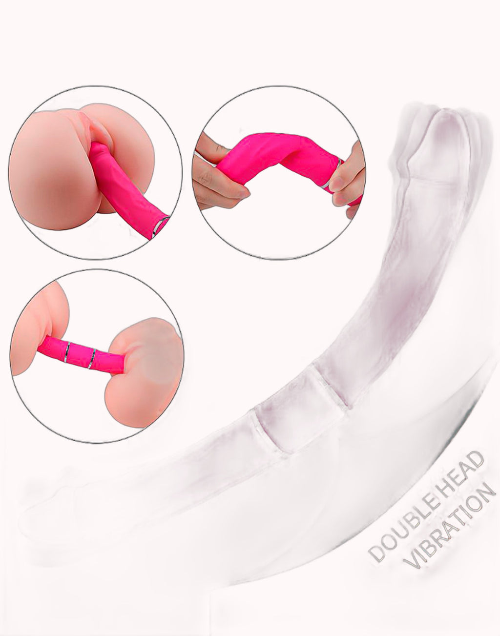 Pênis Duplo Dildo Cici  S-Hande Rosa Pink – Tamanho 35,0 X 3,5cm – Doce Malícia