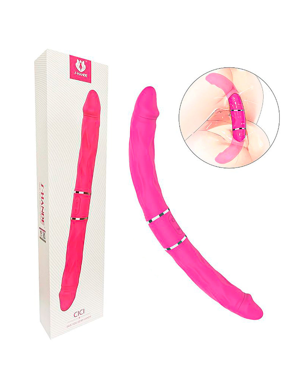 Pênis Duplo Dildo Cici S-Hande em rosa pink – Doce Malícia