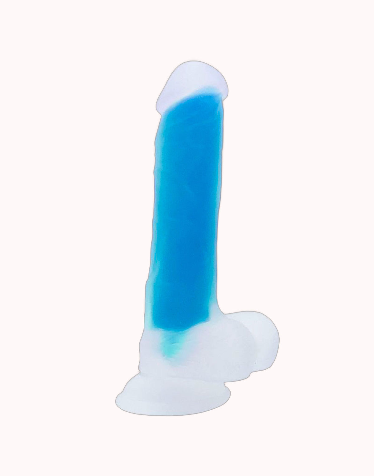 Prótese com Ventosa Florescente Azul – Dildo Gode Dark 19,0 X 3,5 cm – Doce Malícia