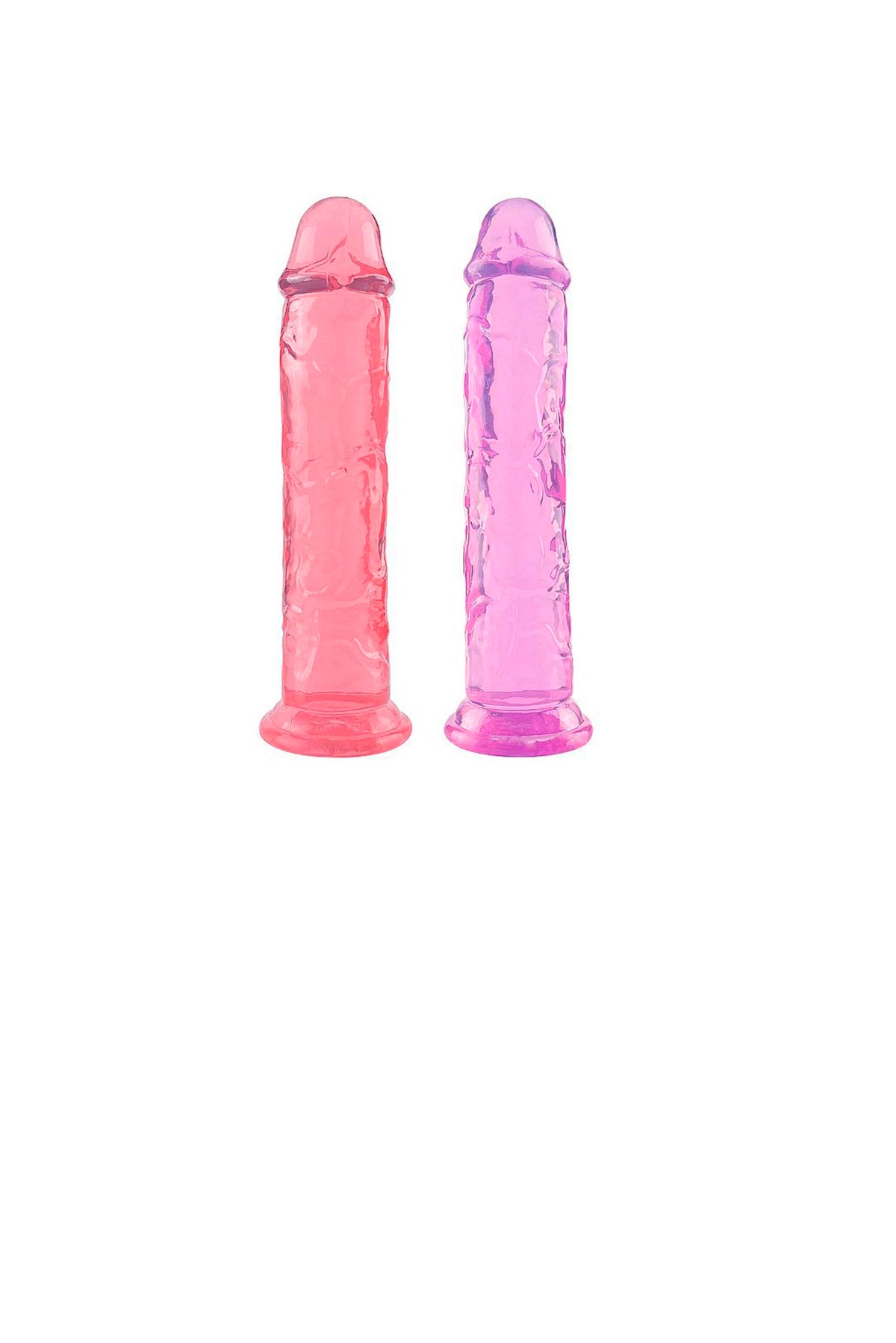 Dildo Realístico Transparente – 21,5×4,2CM em rosa – Doce Malícia