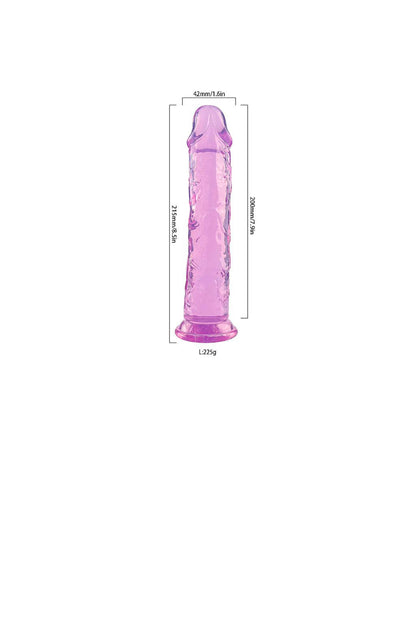 Dildo Realístico Transparente – 21,5×4,2CM em rosa – Doce Malícia