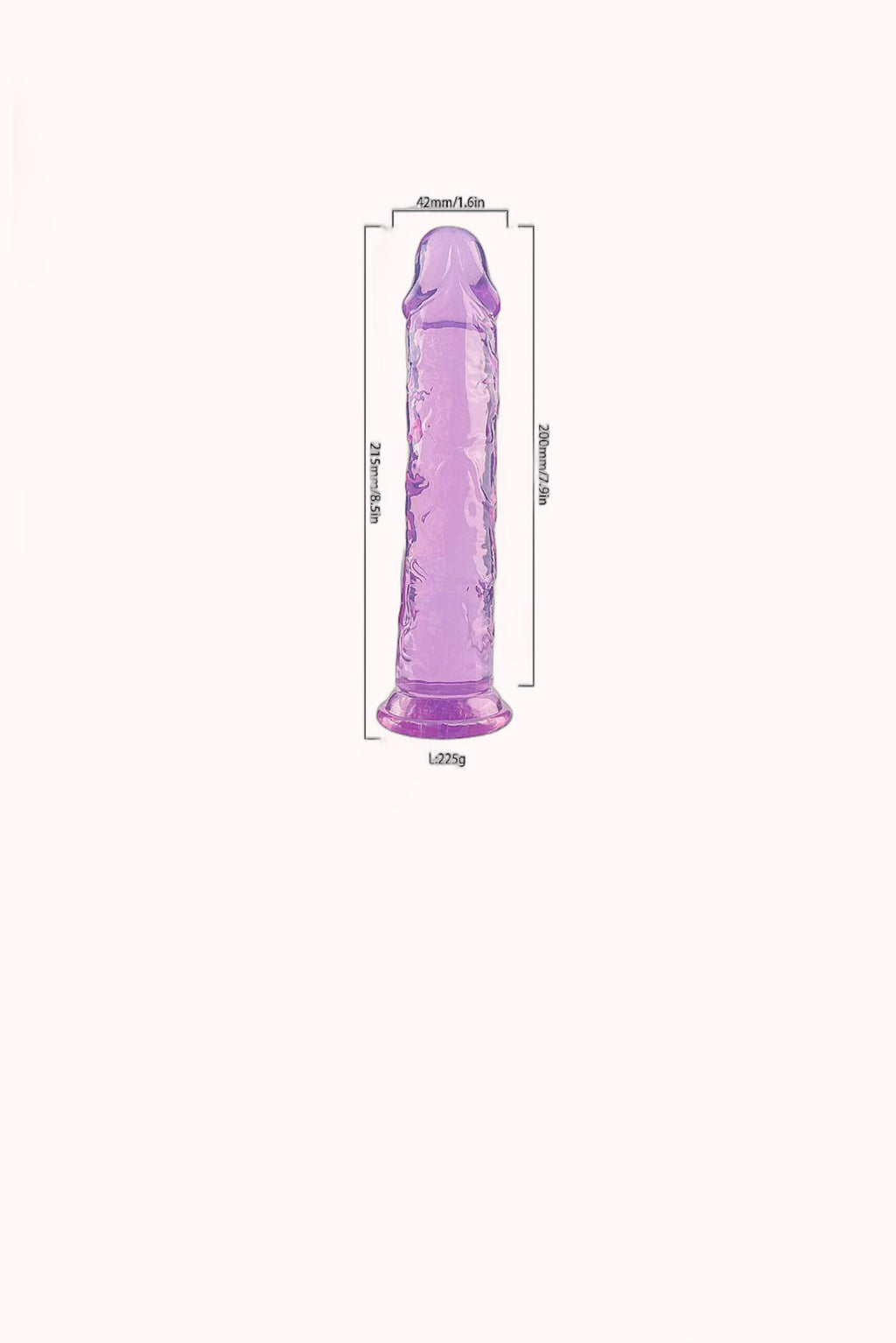Dildo Realístico Transparente – 21,5×4,2CM – Doce Malícia