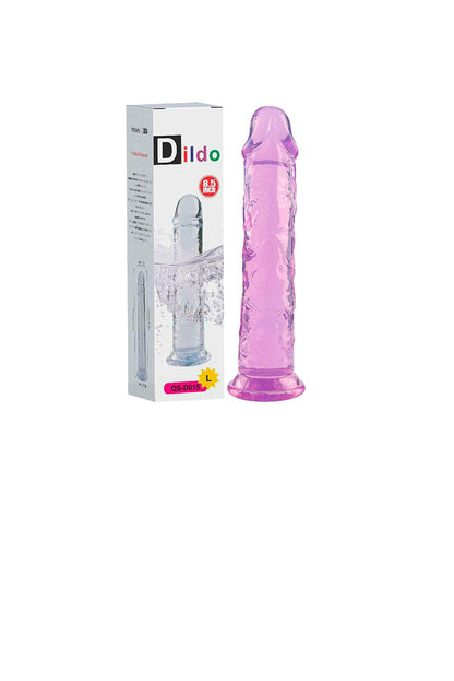 Dildo Realístico Transparente – 21,5×4,2CM em rosa – Doce Malícia