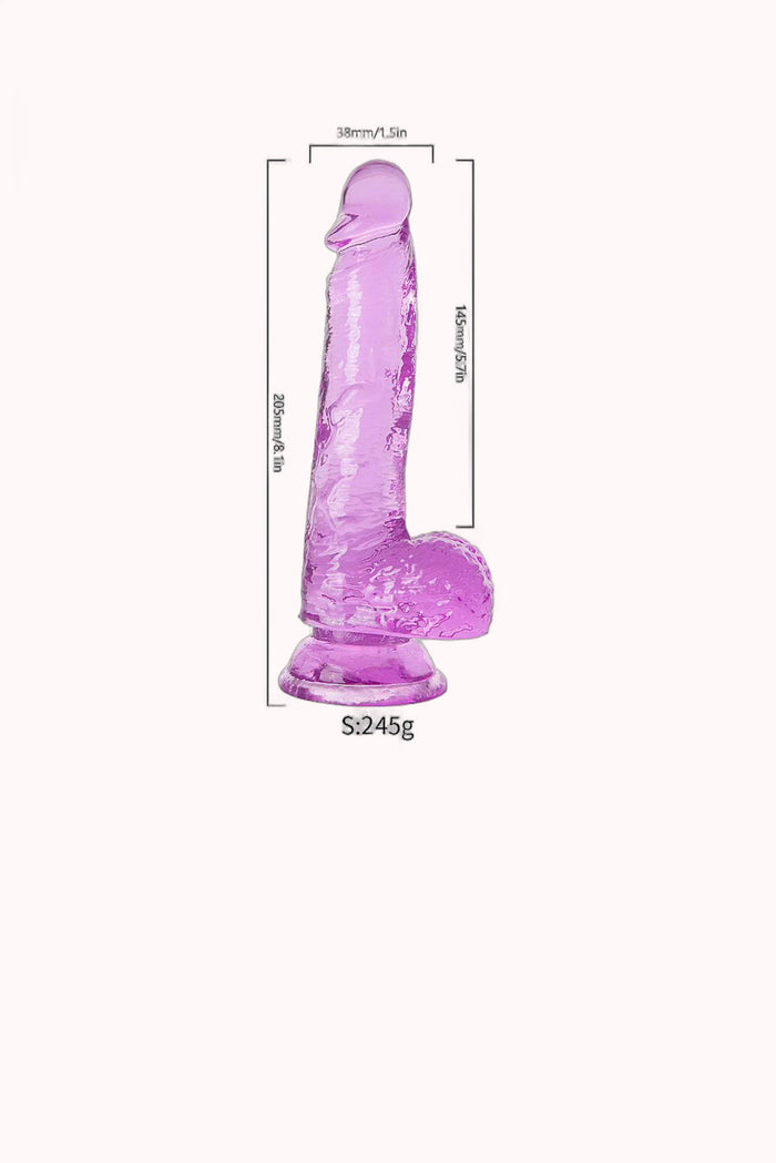 Dildo Realístico com Escroto Transparente – 20,5×3,8CM – Doce Malícia — Doce Malícia