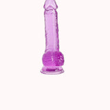 Dildo Realístico com Escroto Transparente – 20,5×3,8CM – Doce Malícia