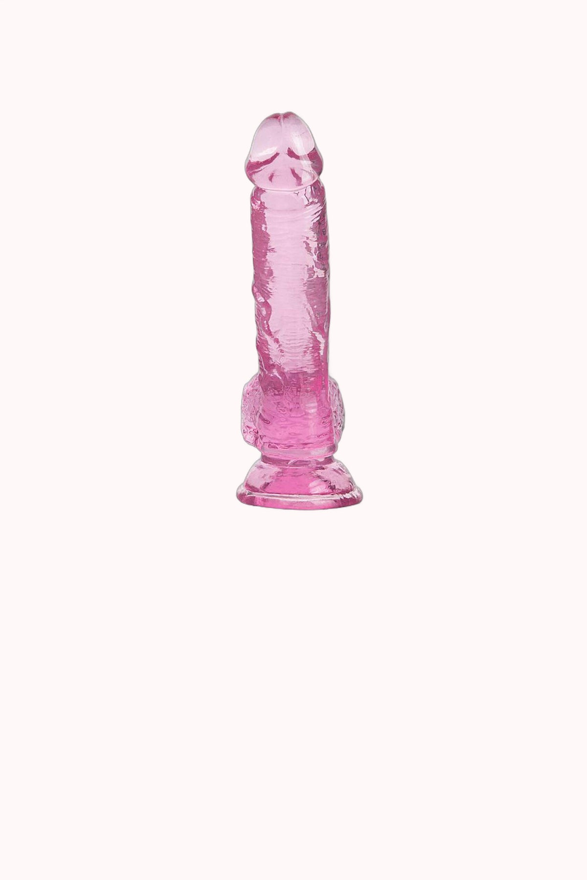 Dildo Realístico com Escroto Transparente – 20,5×3,8CM – Doce Malícia