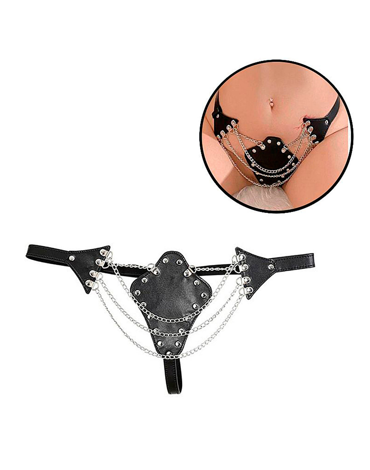 Fetiche Harness Calcinha Ajustável com em Preto – Doce Malícia