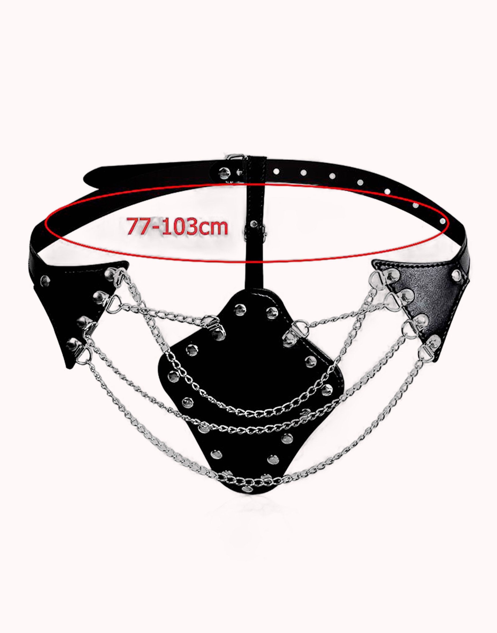 Fetiche Harness Calcinha Ajustável com Corrente Preto – Doce Malícia