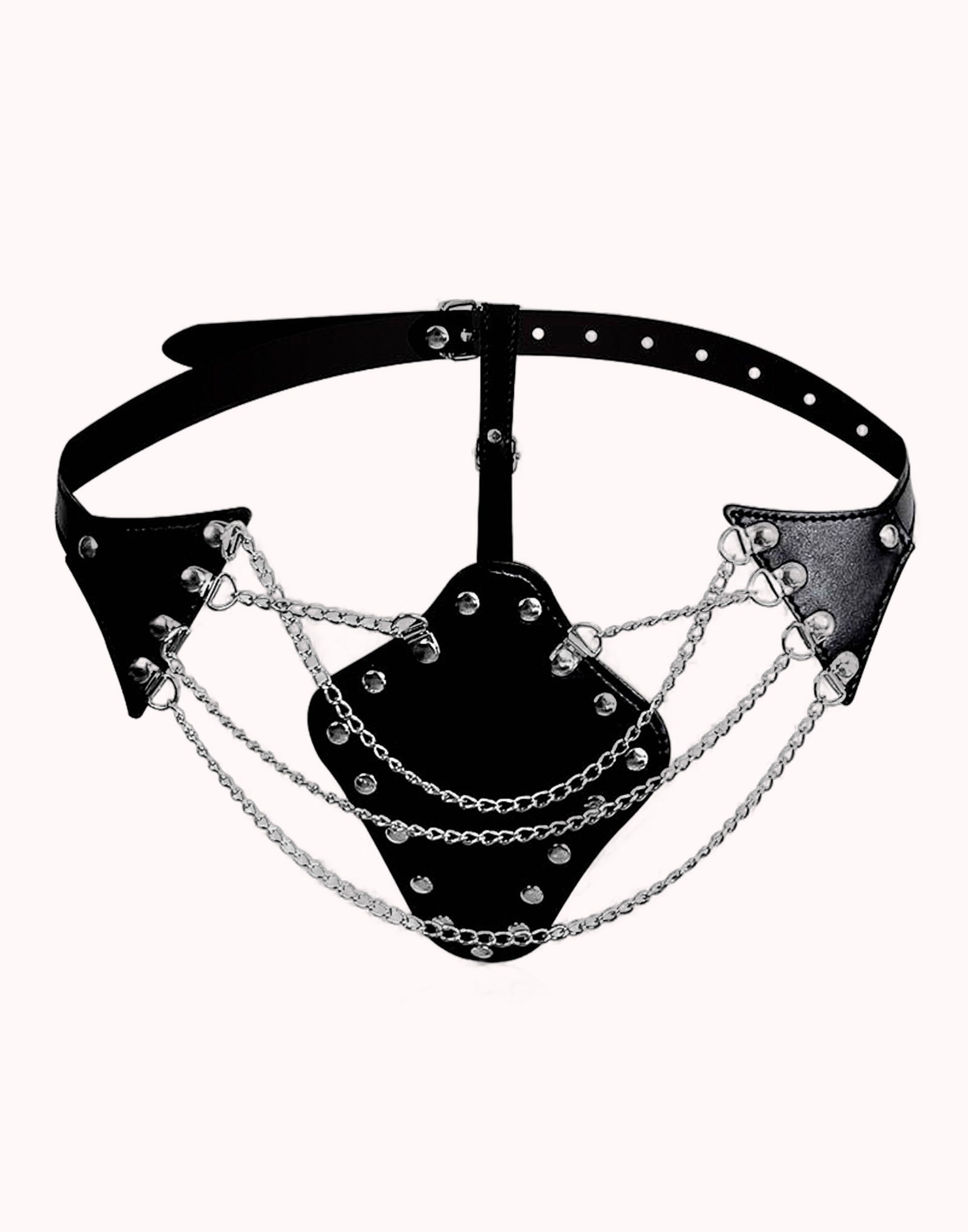 Fetiche Harness Calcinha Ajustável com Corrente Preto – Doce Malícia