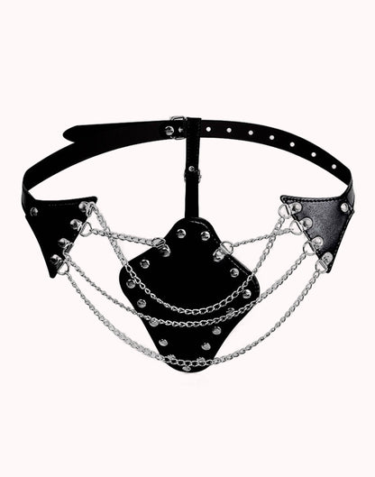 Fetiche Harness Calcinha Ajustável com Corrente Preto – Doce Malícia