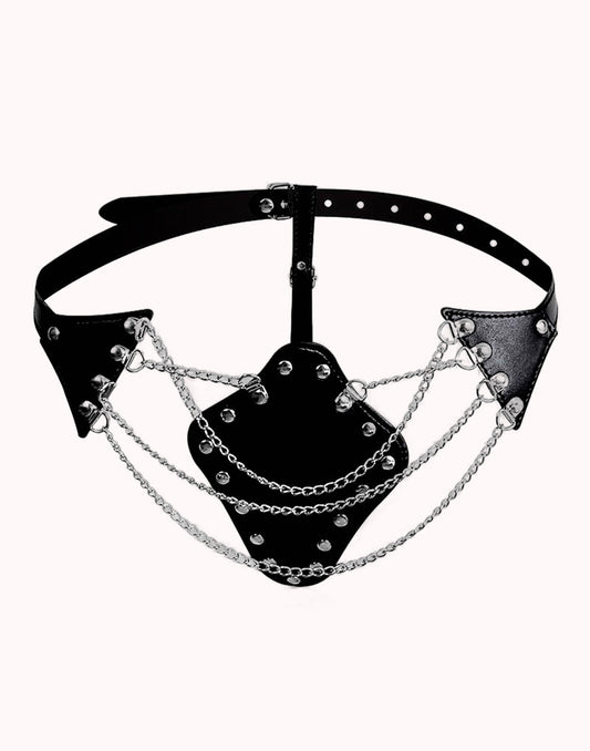 Fetiche Harness Calcinha Ajustável com Corrente Preto – Doce Malícia