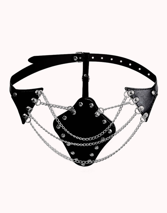 Fetiche Harness Calcinha Ajustável com Corrente Preto – Doce Malícia — Doce Malícia
