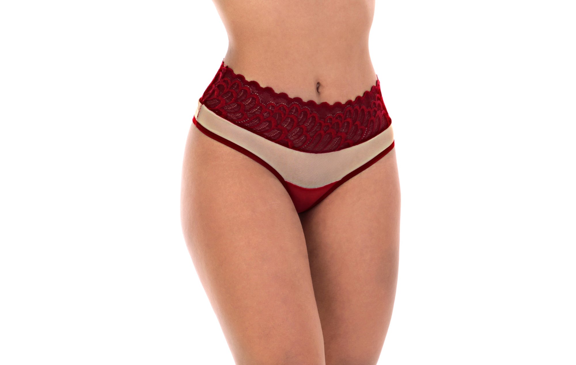 Fio com tule na cintura em Branco – Doce Malícia