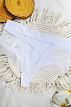 Fio Cintura Alta com Renda Vazada em Branco – Doce Malícia