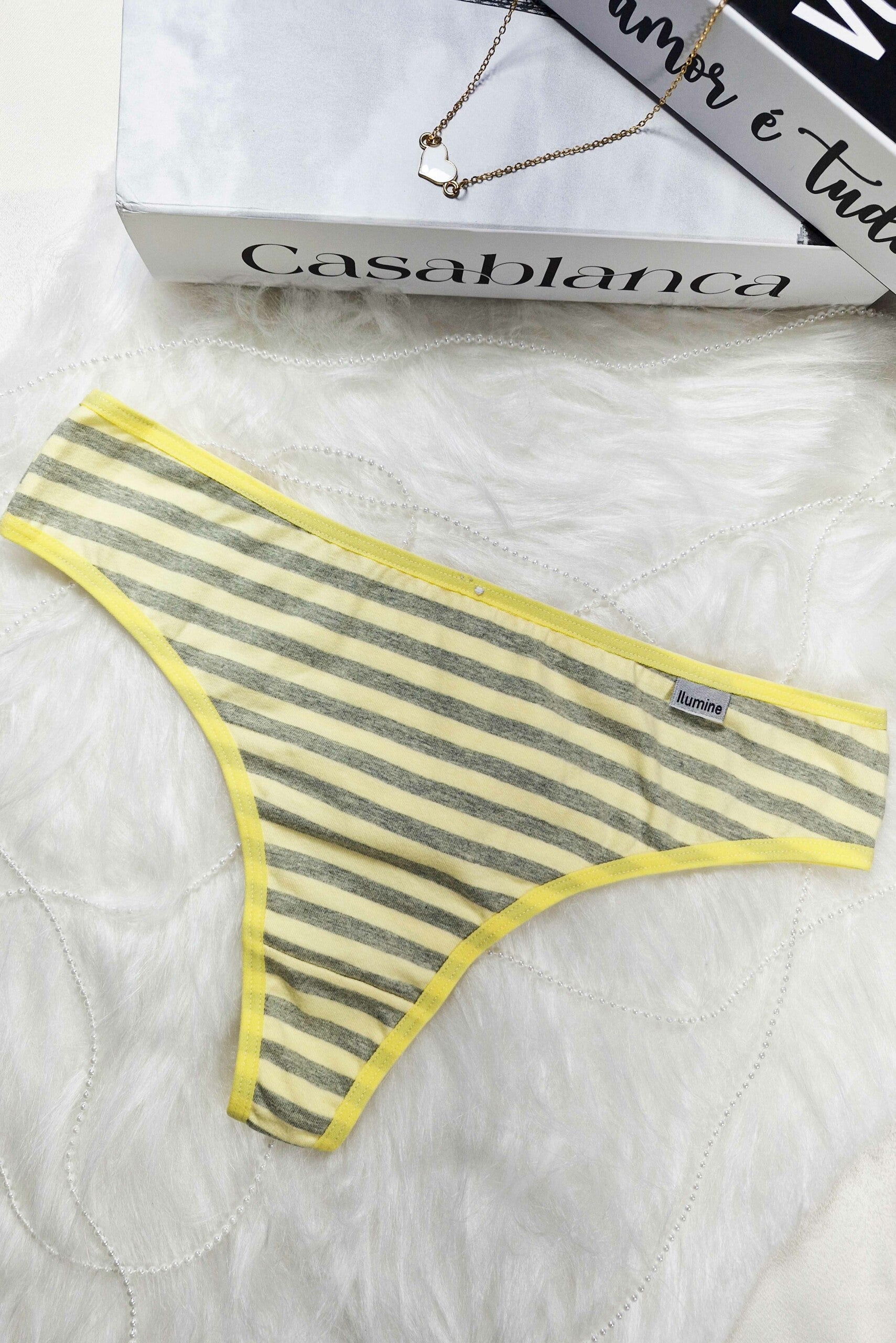 Fio de Algodão Conforto com Listras em amarelo – Doce Malícia