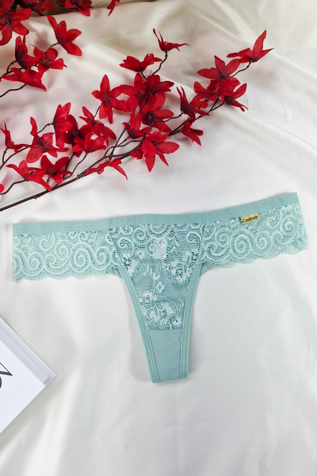 Fio Duplo em Microfibra e Renda em Azul Royal – Doce Malícia
