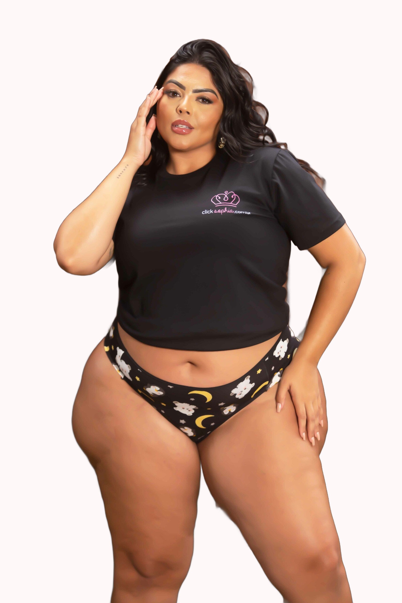Fio Duplo em Suede Estampado Plus Size – Doce Malícia
