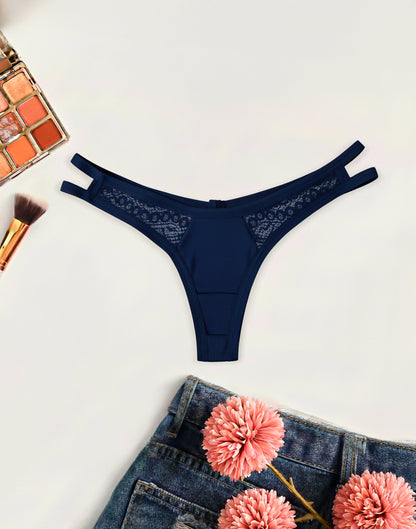 Fio Sexy em Microfibra com Strappy em azul-Marinho – Doce Malícia