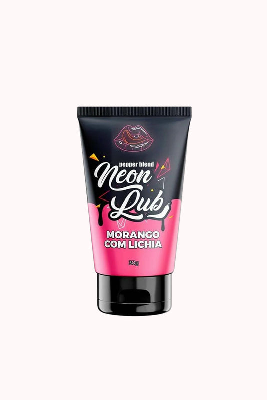 Gel Lubrificante Íntimo Comestível Neon 30ML – Morango com Lichia – Doce Malícia