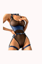 Harness Corporal em Couro com Cinta Liga 3 – Doce Malícia