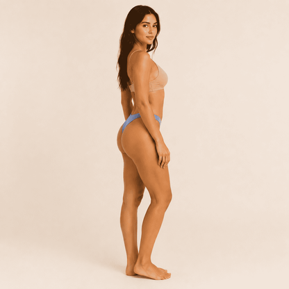 Kit 10 Calcinhas de Algodão Tanga Feminina Canelada Conforto