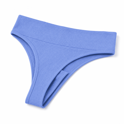 Kit 10 Calcinhas de Algodão Tanga Feminina Canelada Conforto