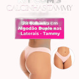 Kit 3 Calcinhas em algodão duplo nas laterais – Doce Malícia