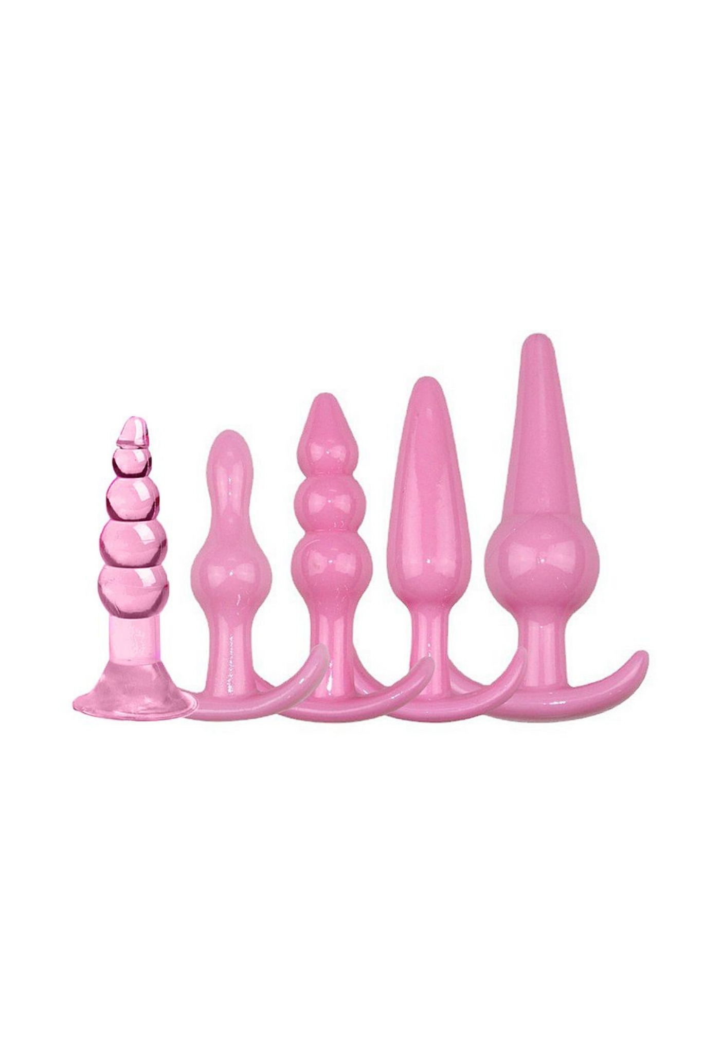 Kit com 5 Plug Anal em Preto – Doce Malícia