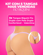 Kit 5 Tangas Biquíni Fio em cores sortidas – Doce Malícia
