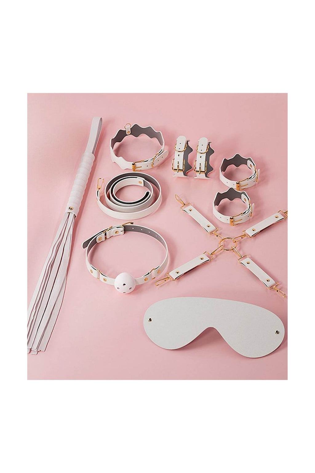 Kit com 8 Itens de Sado em Branco – Doce Malícia