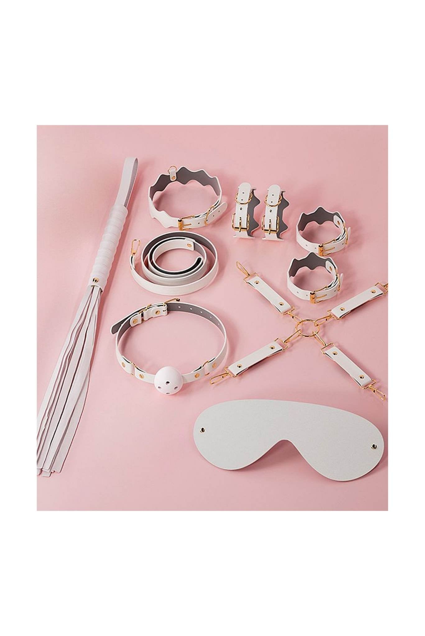 Kit com 8 Itens de Sado em Branco – Doce Malícia