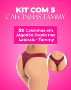 Kit 5 Calcinhas em algodão em cores-variadas – Doce Malícia