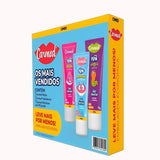 Kit Carmed Oral Care Gel Dental Fini Beijos 70g + Dentadura 70g + Minhocas Azedinhas 70g – Doce Malícia