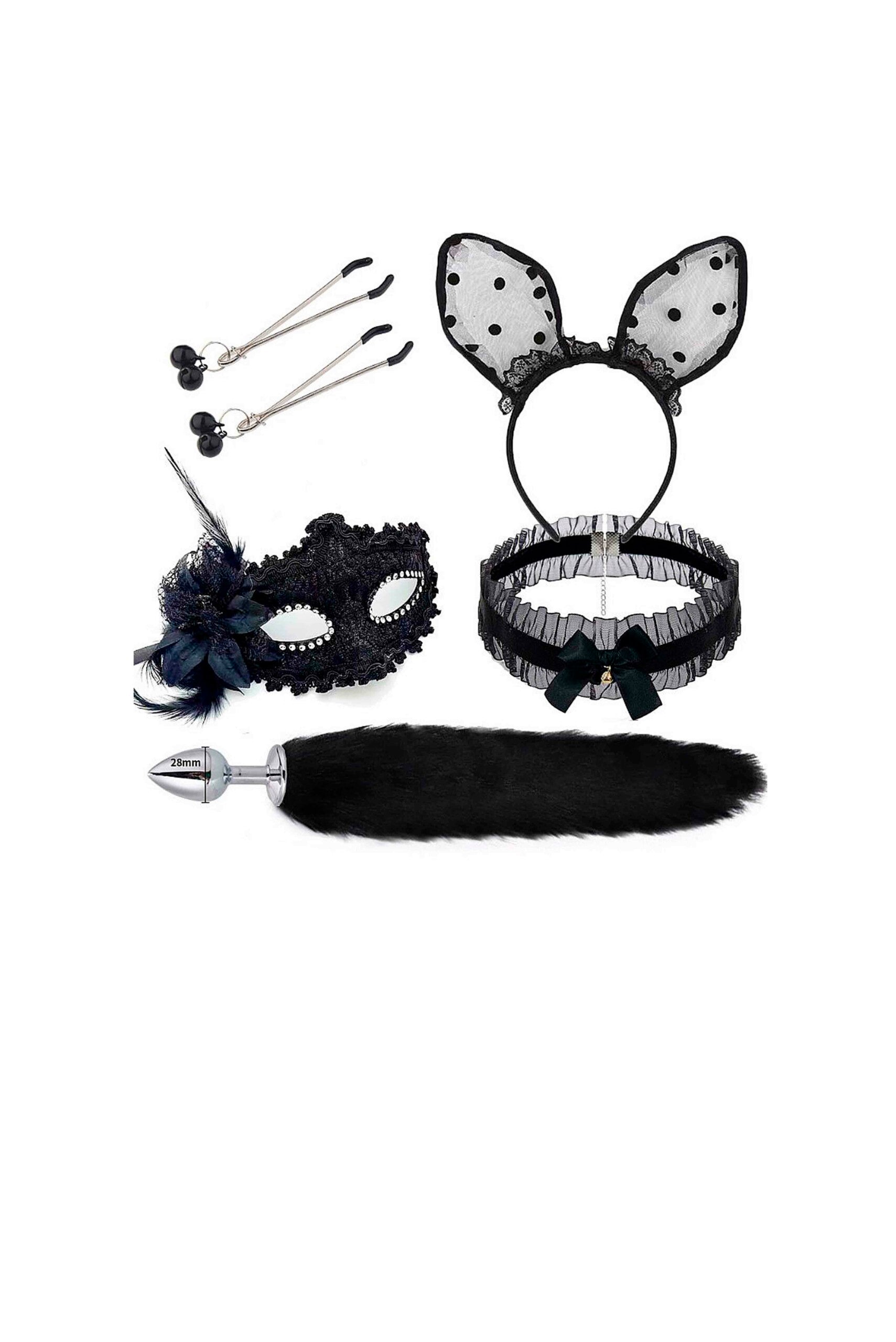 Kit Fetiche Raposa Sexy – em Preto – Doce Malícia