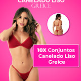 Kit 10 Conjuntos Canelados Liso – Doce Malícia
