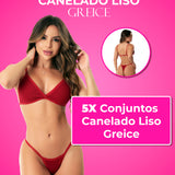Kit 5 Conjuntos Canelados Liso – Doce Malícia
