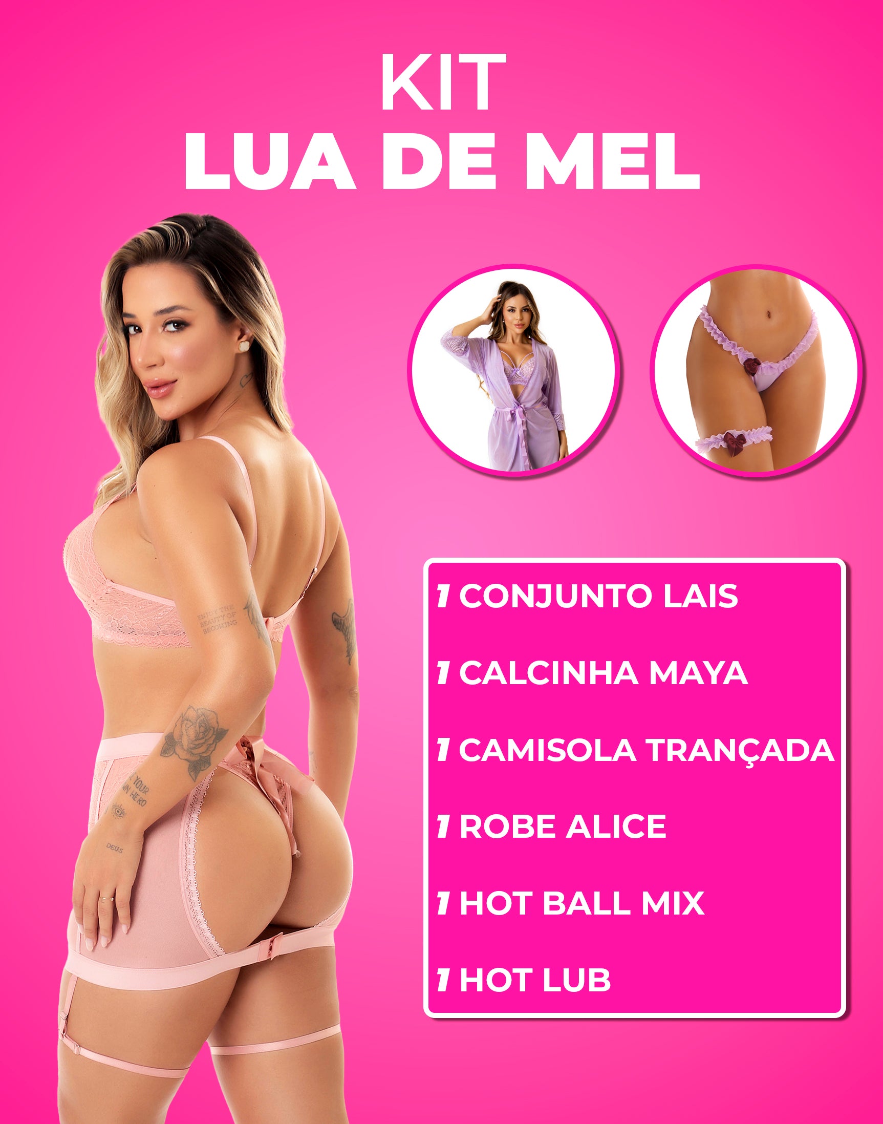 Kit Lua de Mel – em cores-variadas – Doce Malícia