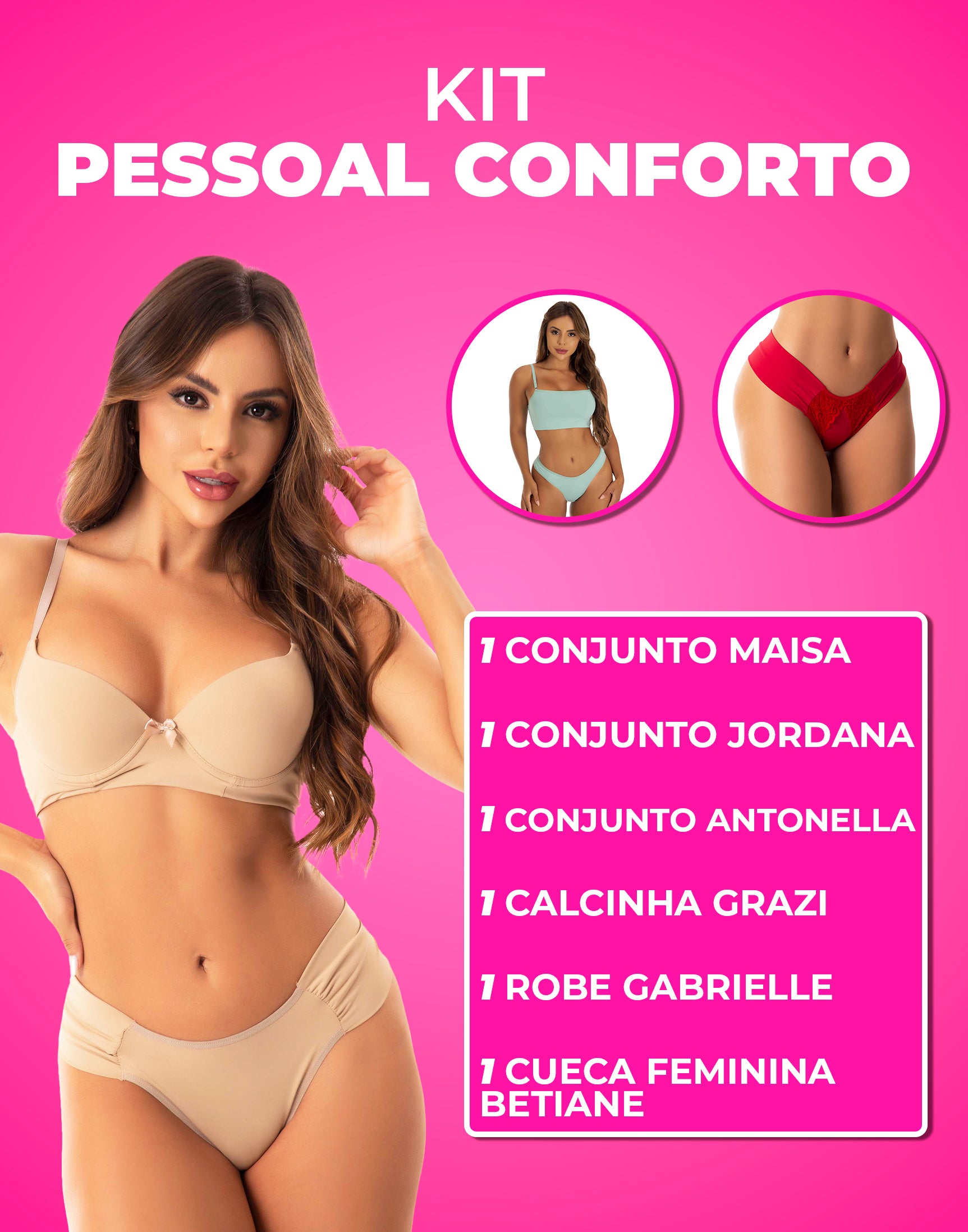 Kit Pessoal Conforto – 6 Produtos em cores-variadas – Doce Malícia