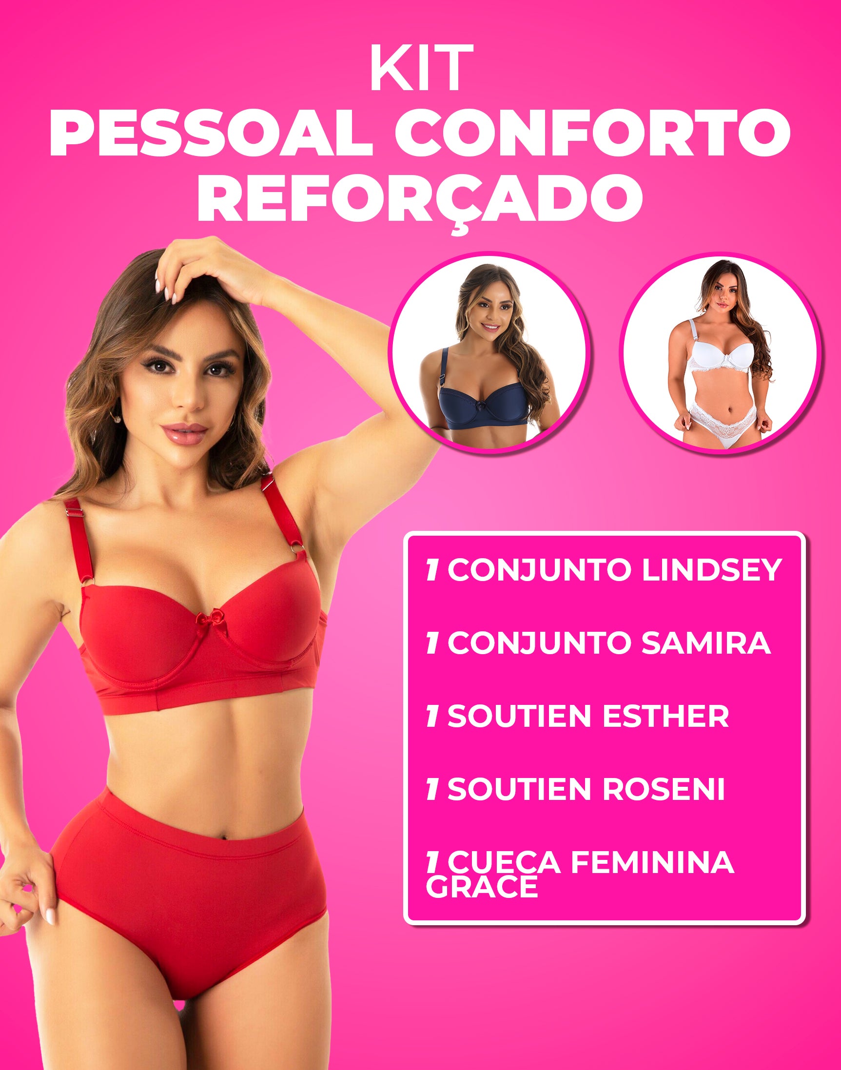 Kit Pessoal Conforto Reforçado – em cores-variadas – Doce Malícia