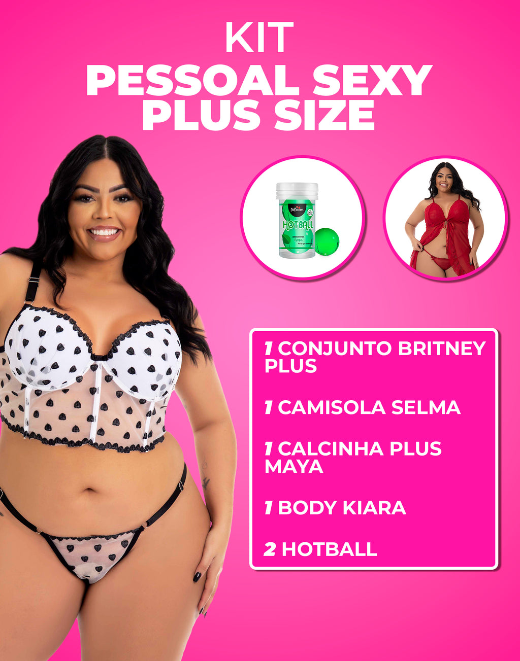 Kit Pessoal Sexy Plus Size em cores-variadas – Doce Malícia