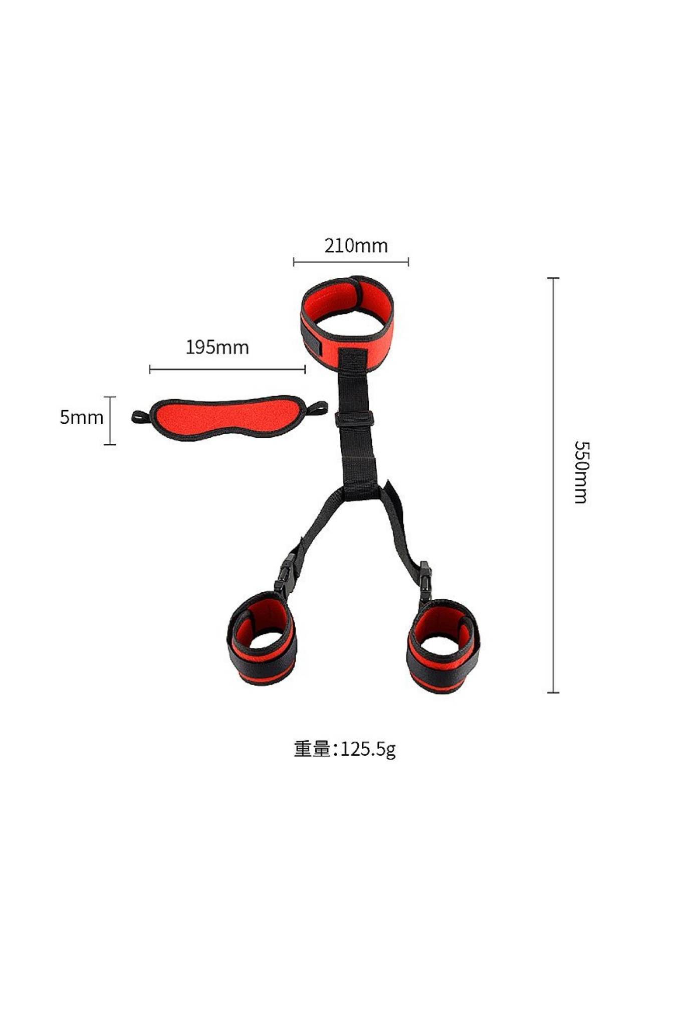 Kit Sado – Algema Traseira em Vermelho – Doce Malícia