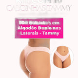 Kit 10 Calcinhas em algodão duplo nas laterais – Doce Malícia