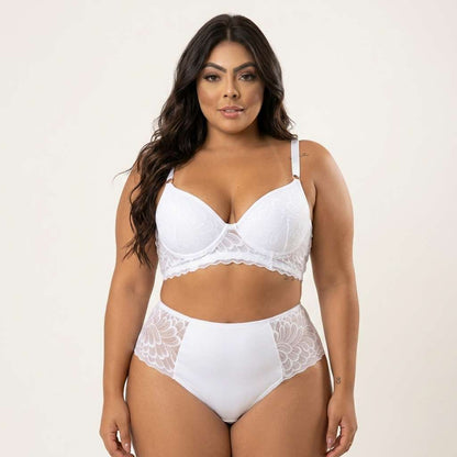 Lingerie Plus Size em Renda – Doce Malícia - Branco